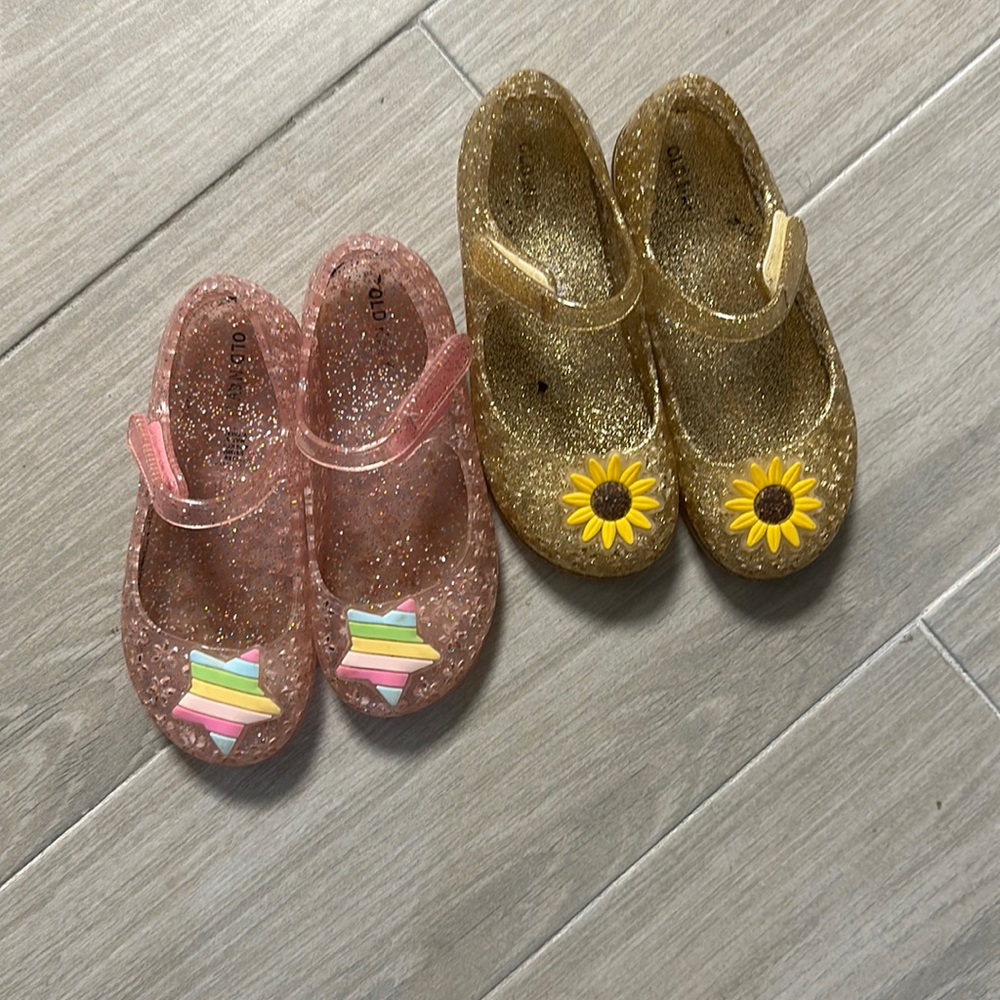 Value pack. Pink size 9,yellow size 10 old navy shoes.